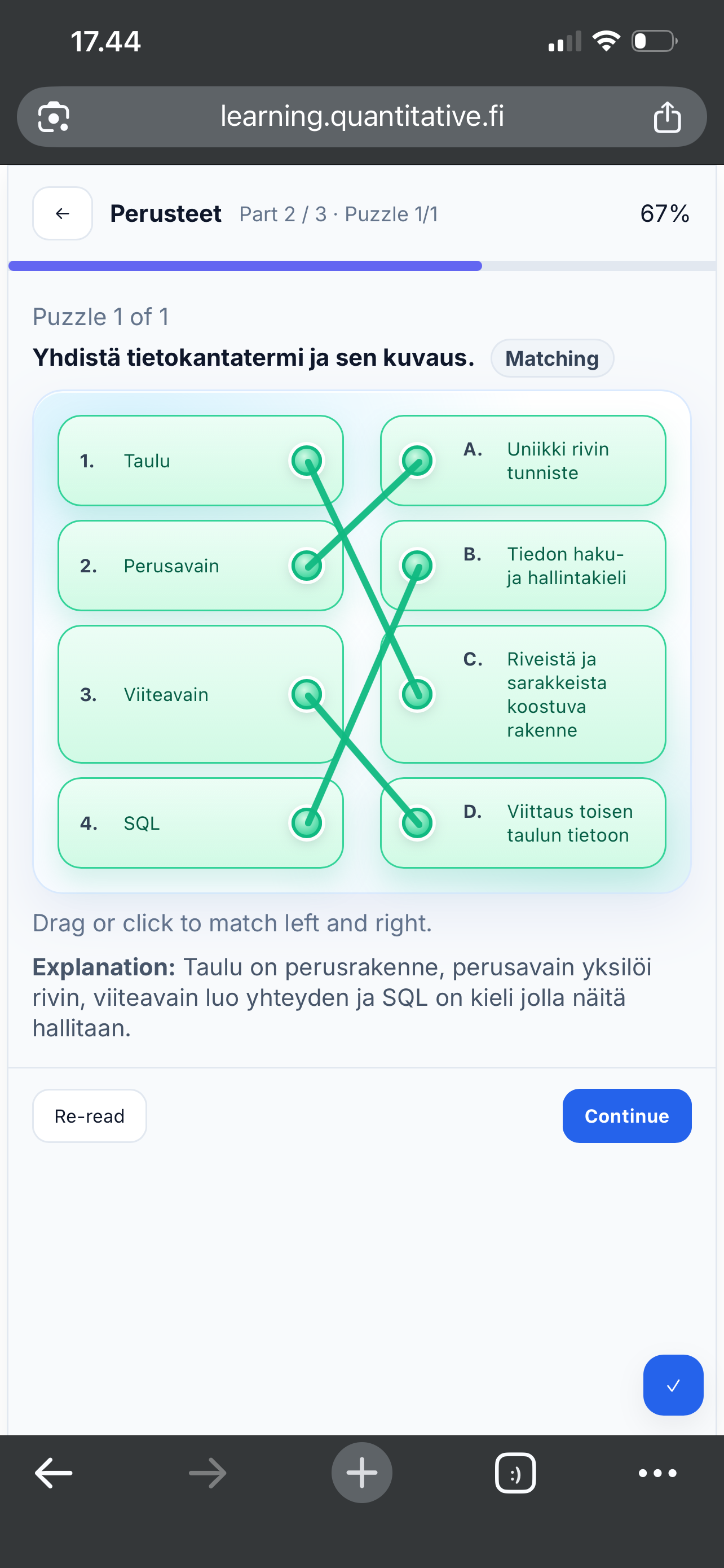 Mobile learning experience